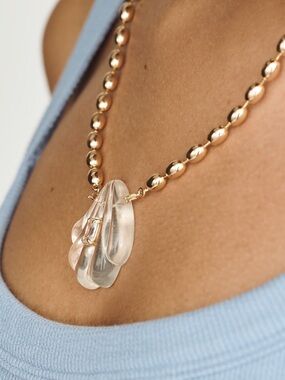 Anthropologie 14k Gold Plated Shell Necklace